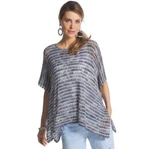 NWT New $109 Chico's Knit Textured Tegan Poncho Size L/XL